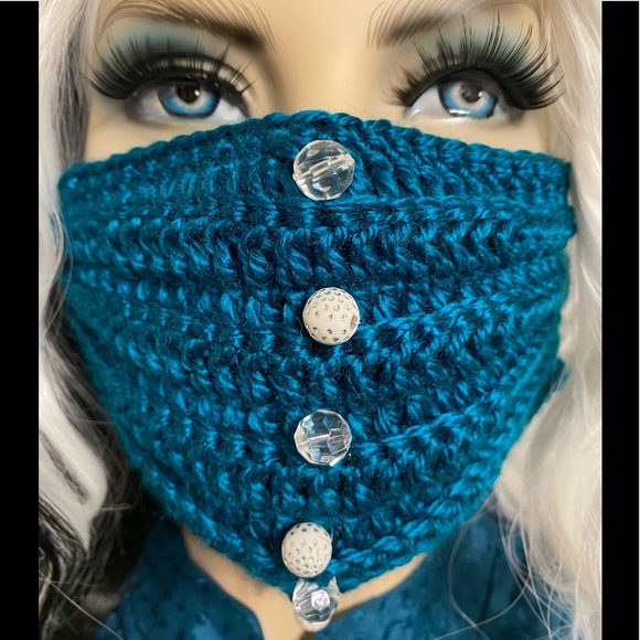 Decorative Hand-knitted Face Mask - Picture 8 of 8